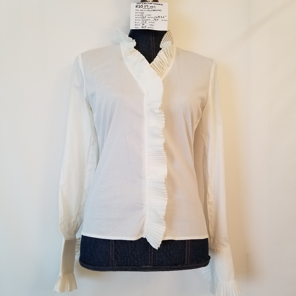 1087 NWT George Designs by Mark Eisen White Shirt - Picture 1 of 12